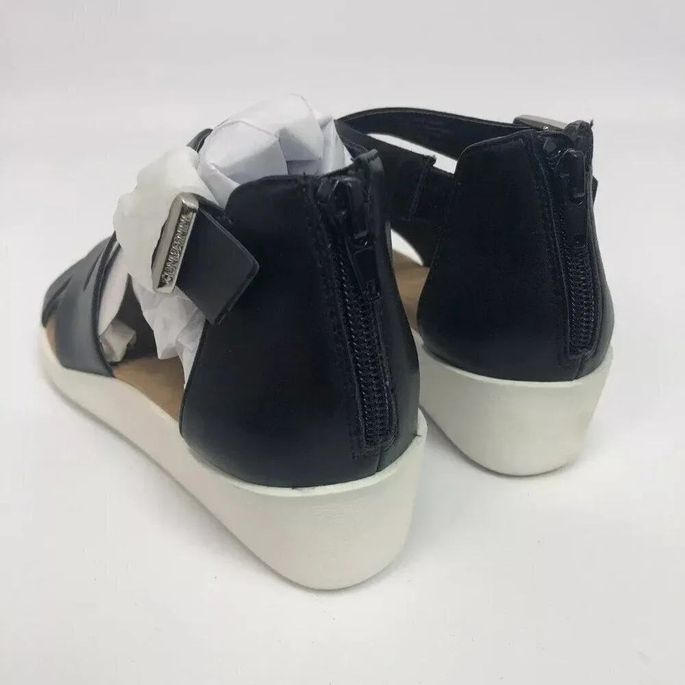 Giani Bernini Womens Fayee Wedge Sandals Shoe Black 7M